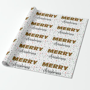 Green Red Striped Merry Kerststerren Cadeaupapier