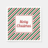 Green Red Stripes Pattern Merry Kerstmis Napkins Servet (Voorkant)