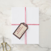 Green Red Tartan Plaid Custom Christmas Holiday Cadeaulabel (Met Touw)