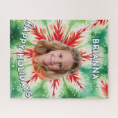 Green Red Tie Dye Photo Christmas Legpuzzel (Horizontaal)