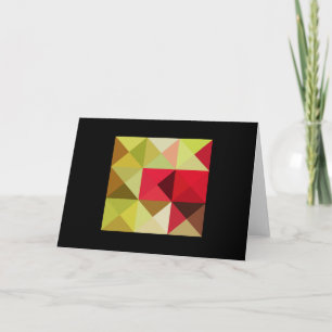 Green Red Tones Quilt Square Note Kaart