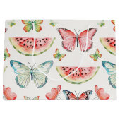 Green Red Watermelon Blue Butterflies Birthday Groot Cadeauzakje (Voorkant)