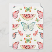 Green Red Watermelon Blue Butterflies Birthday Kaart (Achterkant)
