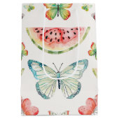Green Red Watermelon Blue Butterflies Birthday Medium Cadeauzakje (Achterkant)