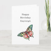 Green Red Watermelon Butterfly Birthday Kaart (Voorkant)