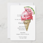 Green Red Watermelon Ice Cream Cone Birthday   Kaart (Voorkant)