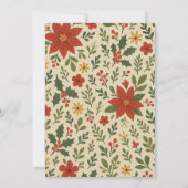 Green Red Whimsical Floral Waterverf vakantie Kaar (Achterkant)