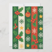 Green Red Whimsical Stripe Waterverf Vakantie Kaar (Achterkant)