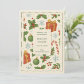 Green Red Whimsical Waterverf Holiday Kaart (Staand voorkant)