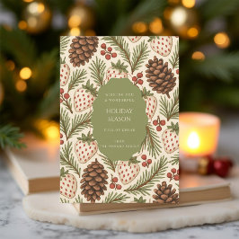 Green Red Whimsical Waterverf Holiday Kaart