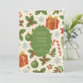 Green Red Whimsical Waterverf Holiday Kaart (Staand voorkant)