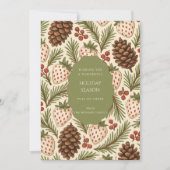 Green Red Whimsical Waterverf Holiday Kaart (Voorkant)