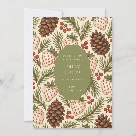 Green Red Whimsical Waterverf Holiday Kaart (Voorkant)