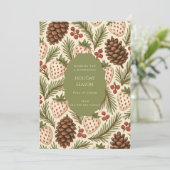 Green Red Whimsical Waterverf Holiday Kaart (Staand voorkant)