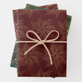 Green & Red Xmas Designs2 Inpakpapier Vel (In situ)