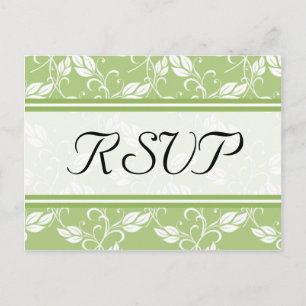 Green Regency Floral RSVP Wedding Briefkaarten