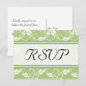 Green Regency Floral RSVP Wedding Briefkaarten (Voorkant / Achterkant)