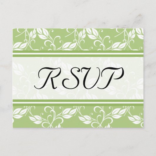 Green Regency Floral RSVP Wedding Briefkaarten (Voorkant)