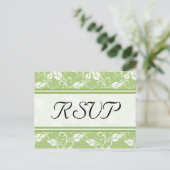 Green Regency Floral RSVP Wedding Briefkaarten (Staand voorkant)