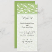 Green Regency Floral Wedding Invitation Kaart (Voorkant / Achterkant)