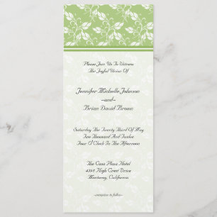 Green Regency Floral Wedding Invitation Kaart