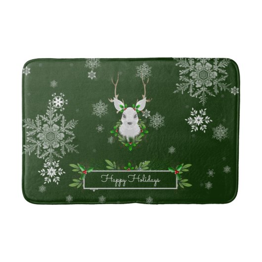 Green Reindeer Bath Mat (Voorkant)