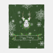 Green Reindeer Fleece Blanket (Voorkant)