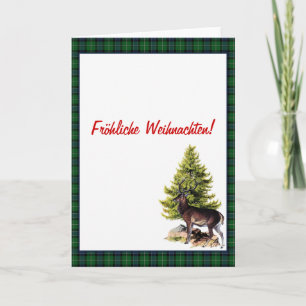Green Reindeer, Fröhliche Weihnachten! Feestdagen Kaart