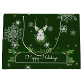 Green Reindeer Gift Bag Groot Cadeauzakje (Voorkant)