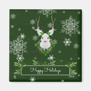 Green Reindeer Magnet