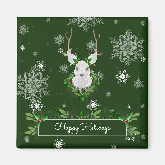 Green Reindeer Magnet (Voorkant)