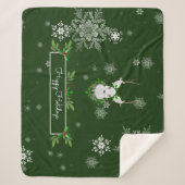 Green Reindeer Sherpa Blanket Sherpa Deken (Voorkant)