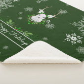 Green Reindeer Sherpa Blanket Sherpa Deken (3/4)