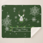 Green Reindeer Sherpa Blanket Sherpa Deken (Voorkant (horizontaal))
