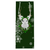 Green Reindeine Gift Bag Wijn Cadeautas (Achterkant)