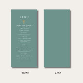 Green Religious Cross Boy First Communion Menu