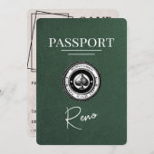 Green Reno Passport Bewaar de datum Save The Date (Voorkant / Achterkant)