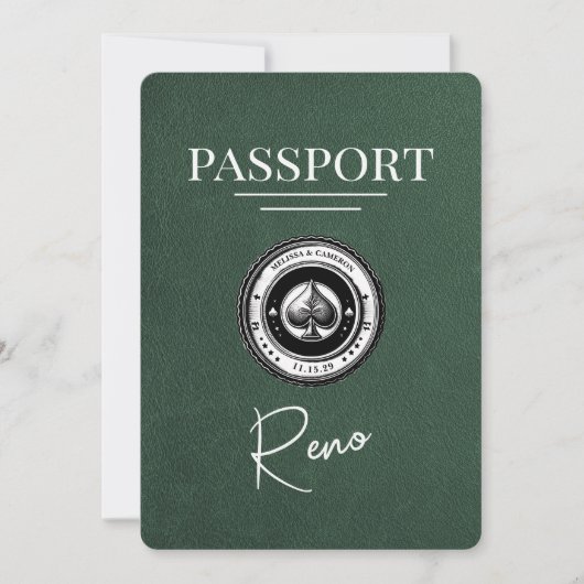 Green Reno Passport Bewaar de datum Save The Date (Voorkant)