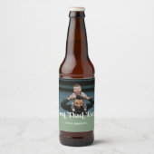 Green Retro Best Dad ever Custom Afbeelding Bier Etiket (Voorkant)