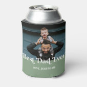 Green Retro Best Dad ever Custom Afbeelding Blikjeskoeler (Blikje Achterkant)