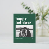 Green Retro Bold Typografie Prettige feestdagen (Staand voorkant)