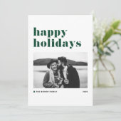 Green Retro Bold Typografie Prettige feestdagen Feestdagenkaart (Staand voorkant)