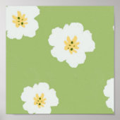 Green Retro Botanical Wildflower Poster (Voorkant)
