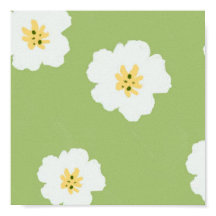Green Retro Botanical Wildflower Poster