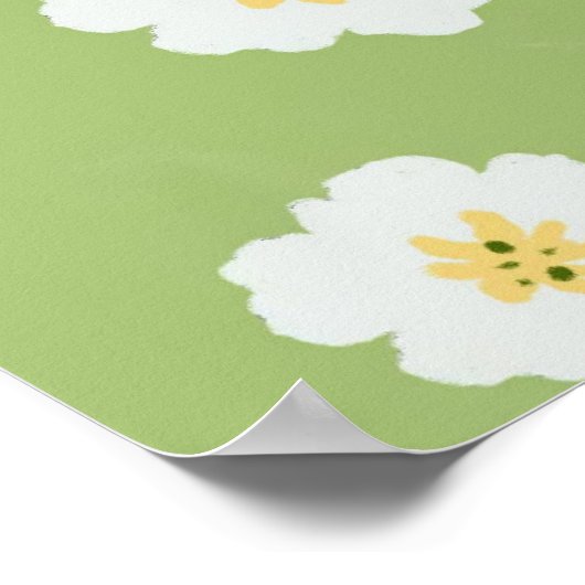 Green Retro Botanical Wildflower Poster (Hoek)