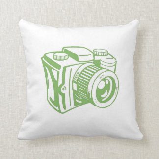 Green Retro Camera Pillow Kussen