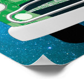 Green Retro Car Baby Boys Birth Stat Birth Record Poster (Hoek)