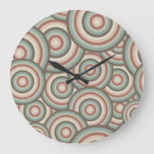 Green Retro Circle Swirl-klok Grote Klok (Voorkant)