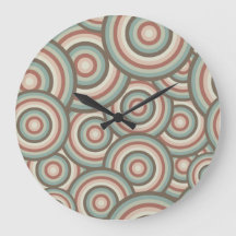 Green Retro Circle Swirl-klok