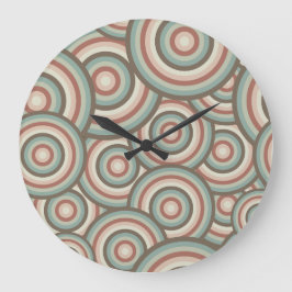 Green Retro Circle Swirl-klok Grote Klok